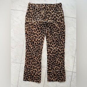 Frame Leopard Print Cropped Pants